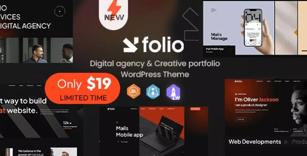 Webfolio - Creative Portfolio &amp; Digital Agency WordPress Elementor Theme