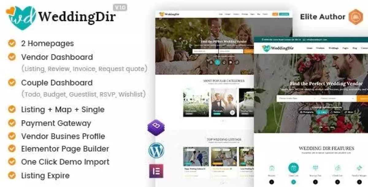 WeddingDir - Directory & Listing WordPress Theme for Vendor / Supplier 1.1.4