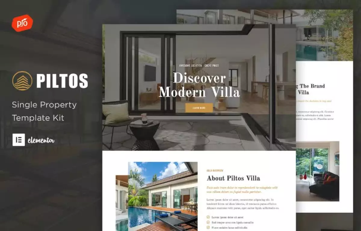 Piltos - Single Property Elementor Template