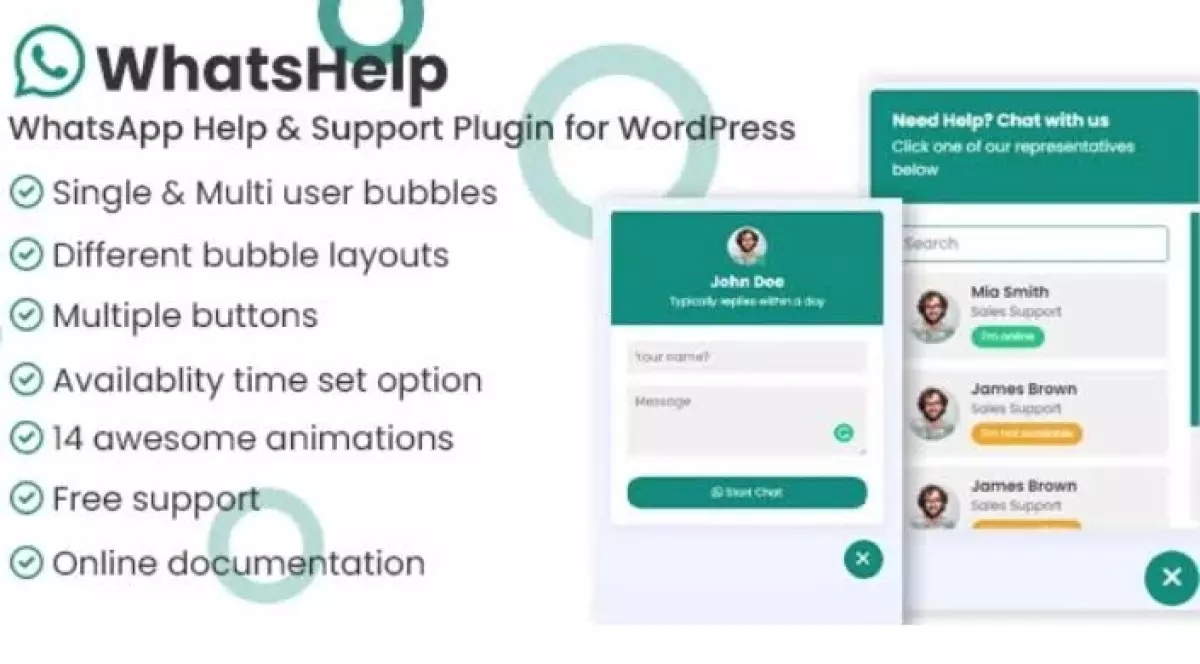 WhatsApp Chat Support Pro WordPress Plugin 1.3.2