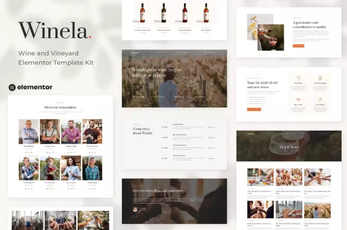 Winela - Wine and Vineyard Elementor Template