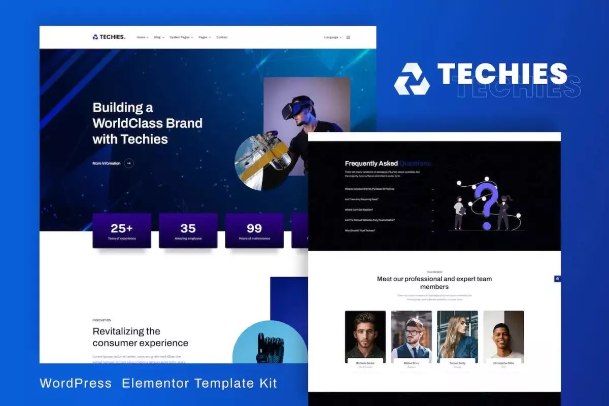 Techies - Technology Branding Agency Elementor Pro Template