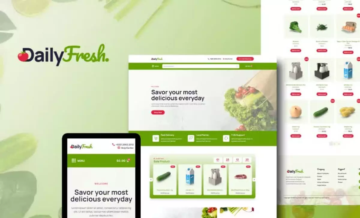 DailyFresh - Grocery Store Elementor Template