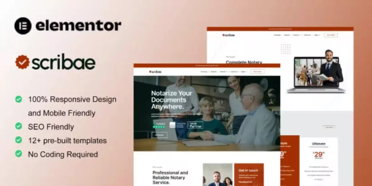 Scribae - Notary & Legal Service Elementor Template
