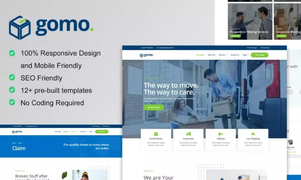 Gomo - Moving Company Elementor Template