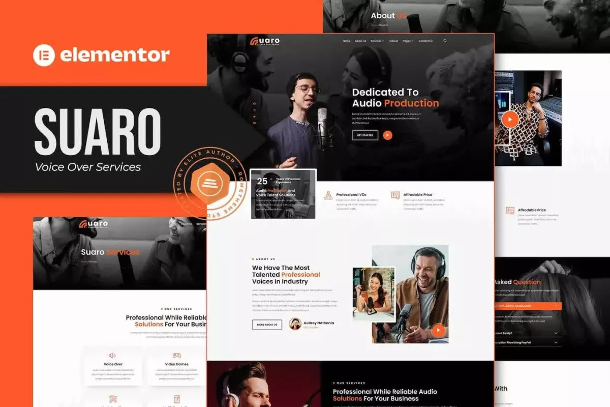 Suaro - Voice Over Services Elementor Template