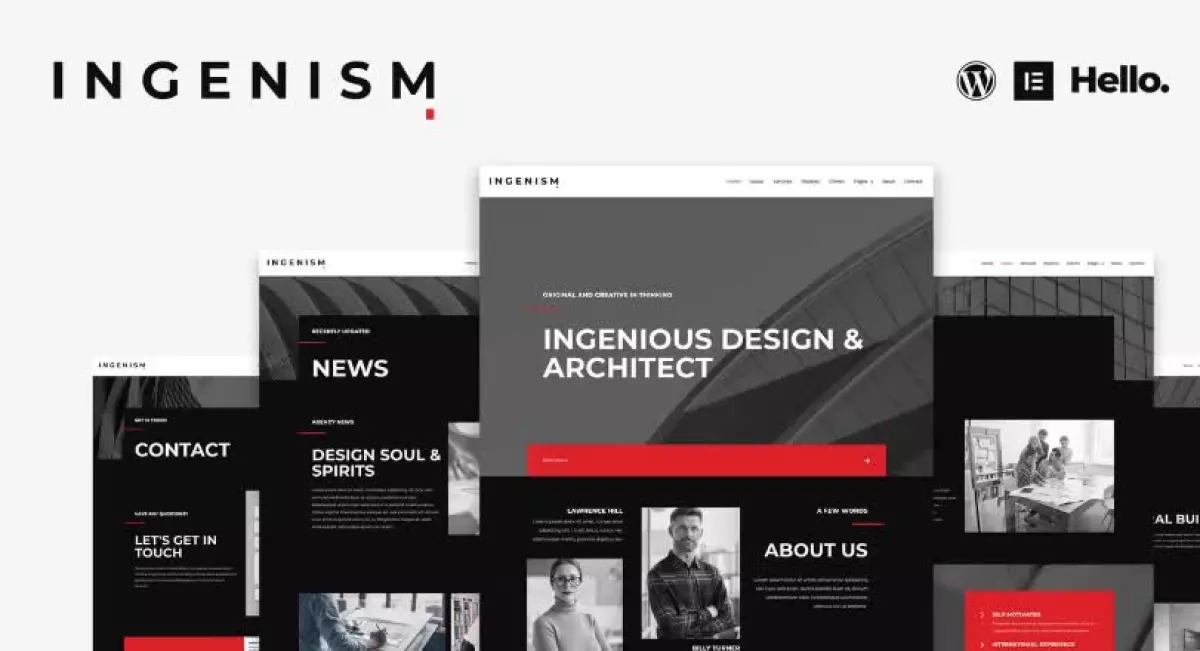 INGENISM - Architectural Design Agency Elementor Template