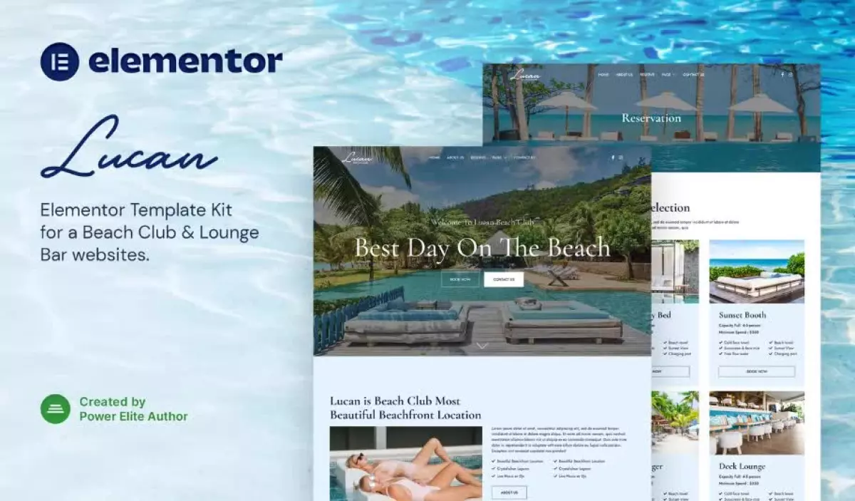 Lucan – Beach Club & Lounge Bar Elementor Template