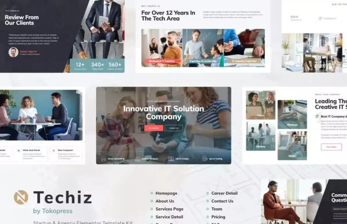 Techiz | IT Solutions & Services Company Elementor Template