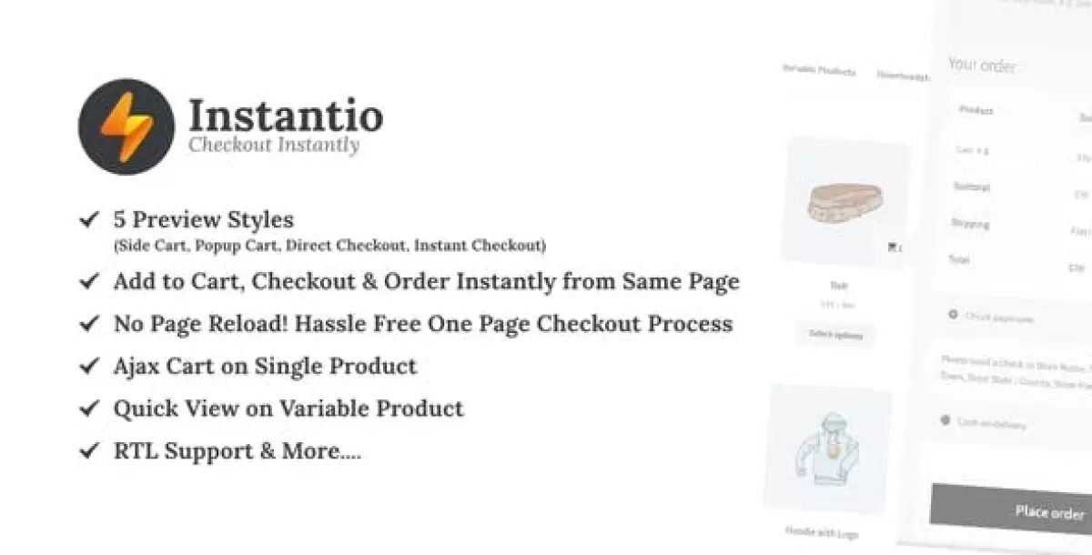 WooCommerce All in One Cart and Checkout | Side Cart, Popup Cart and One Click Checkout - Instantio 3.1.2 