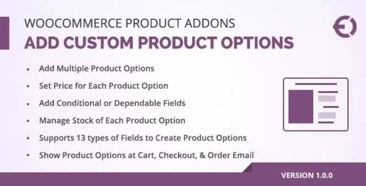 WooCommerce Custom Product Addons, Custom Product Options 3.1.8