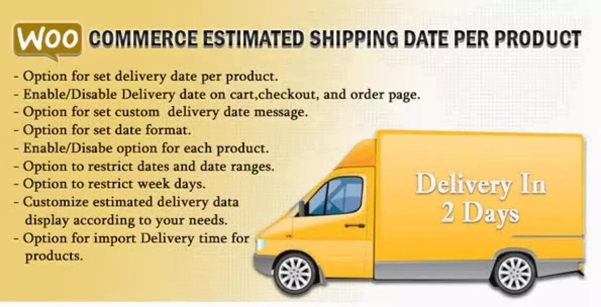 WooCommerce Estimated Delivery Or Shipping Date Per Product 1.8