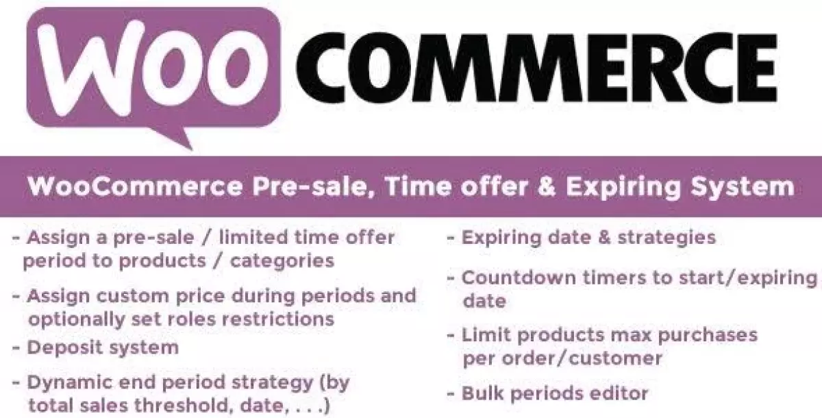 WooCommerce Pre-sale, Time offer & Expiring System