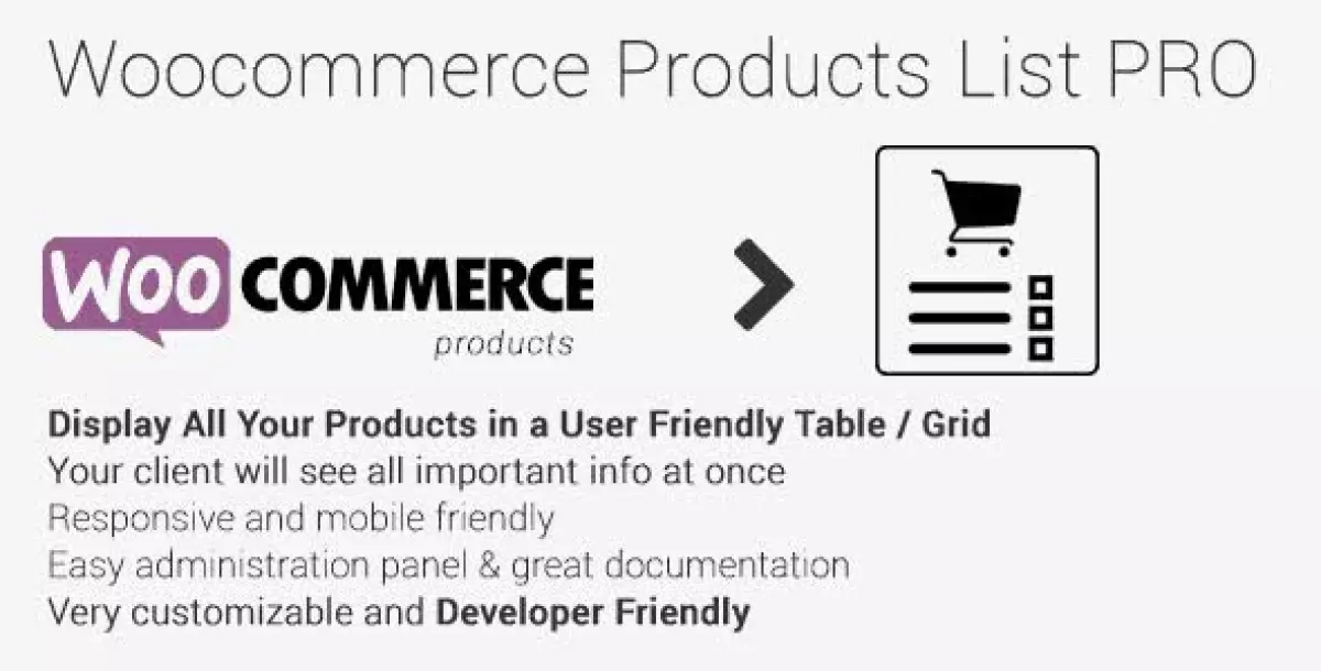 Woocommerce Products List Pro