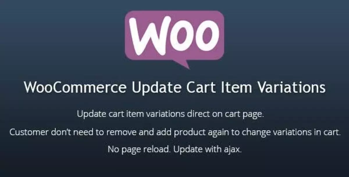 WooCommerce Update Cart Item Variations