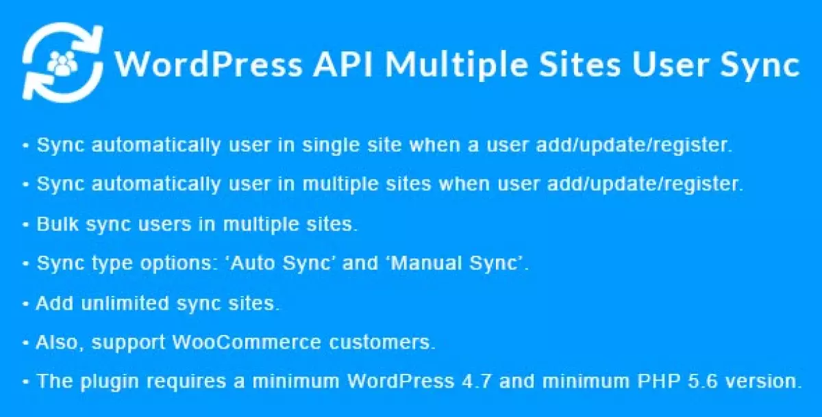 WordPress API Multiple Sites User Sync 1.6.2