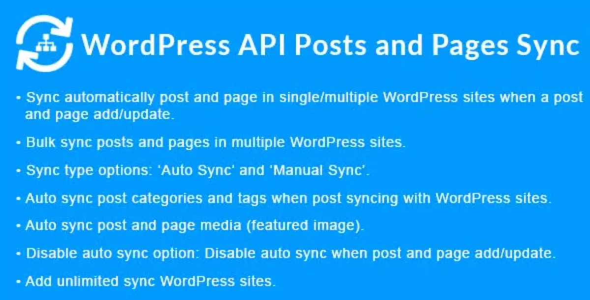 WordPress API Posts and Pages Sync with Multiple WordPress Sites 1.8.0