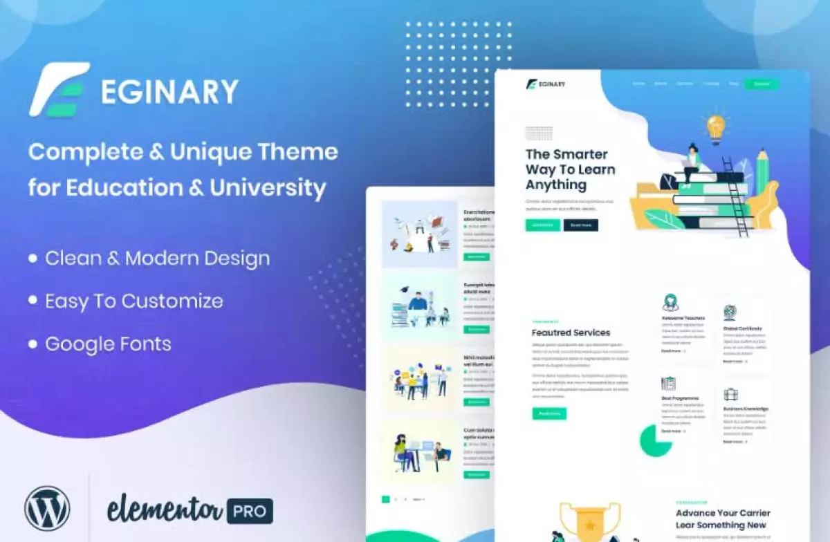 Eginary - Online Education Elementor Template