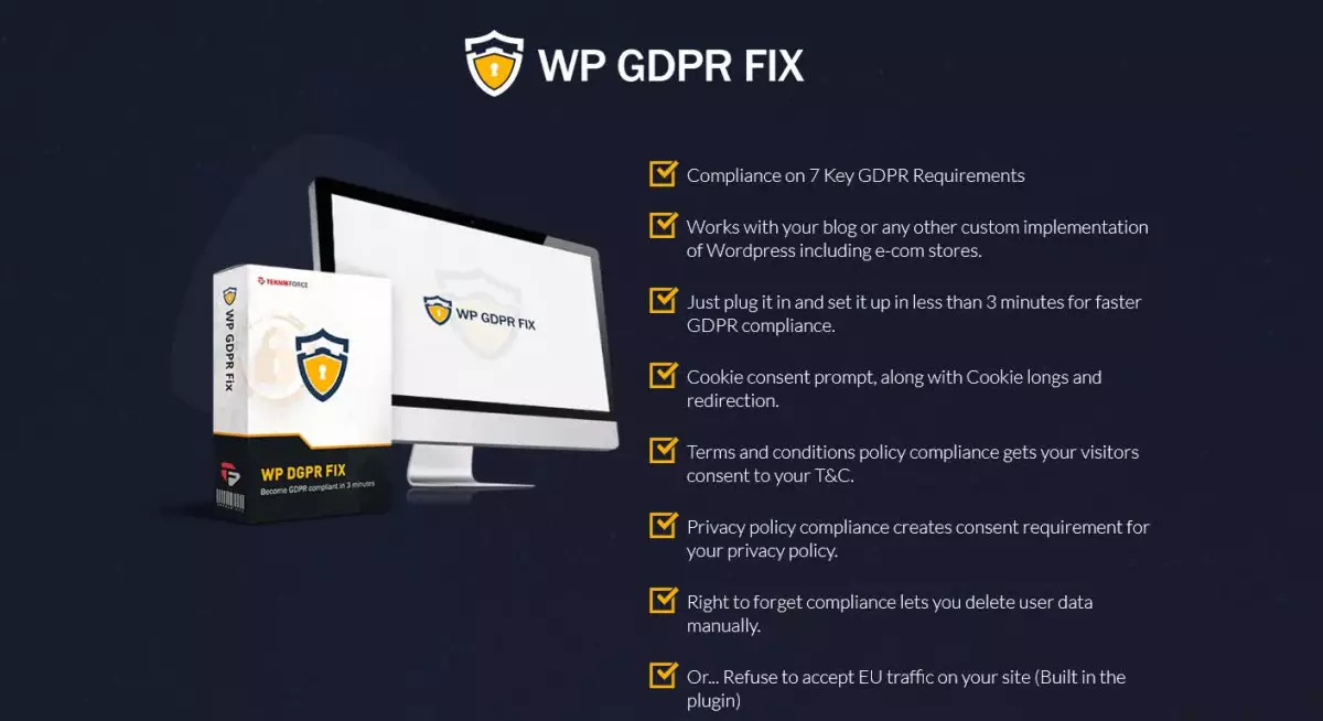 WP GDPR Fix Pro - GDPR & PECR Compliance for your Wordpress Site 3.9