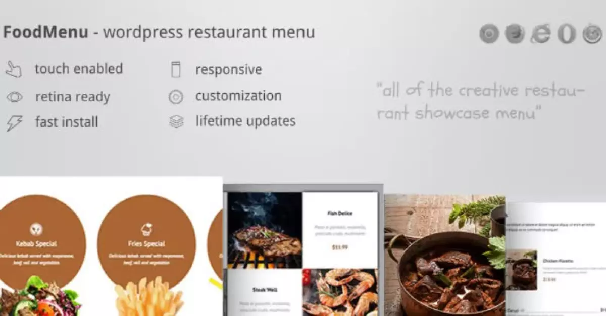 Creative Restaurant Menu Showcase WooCommerce