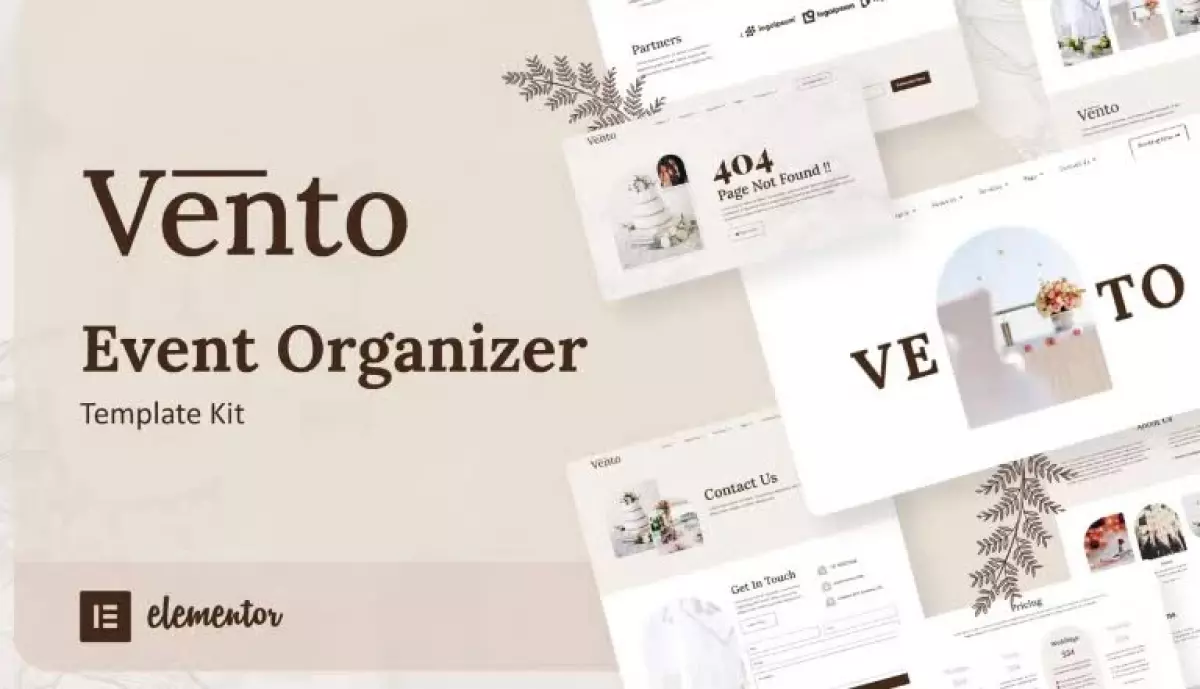Vento - Event Organizer Elementor Template