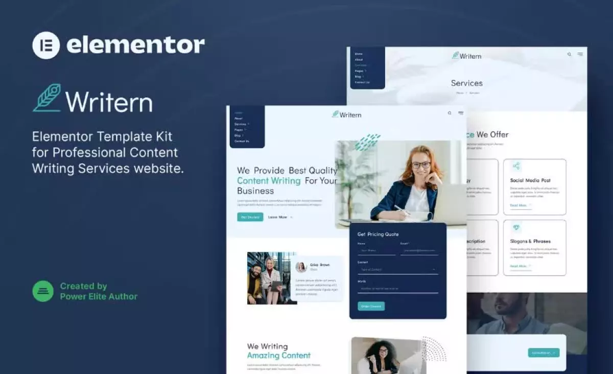 Writern – Content Writing Services Elementor Template Kit