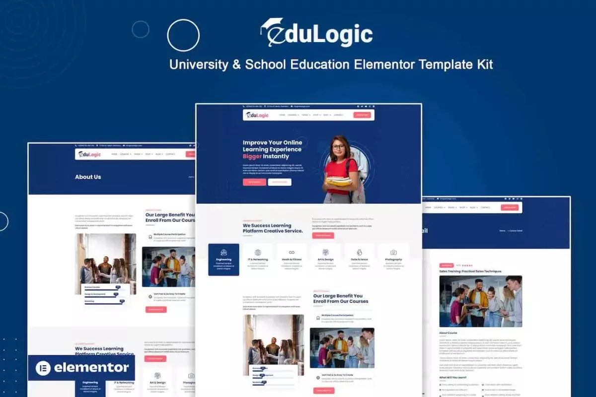 Edulogic - University &amp; School Education Elementor Template