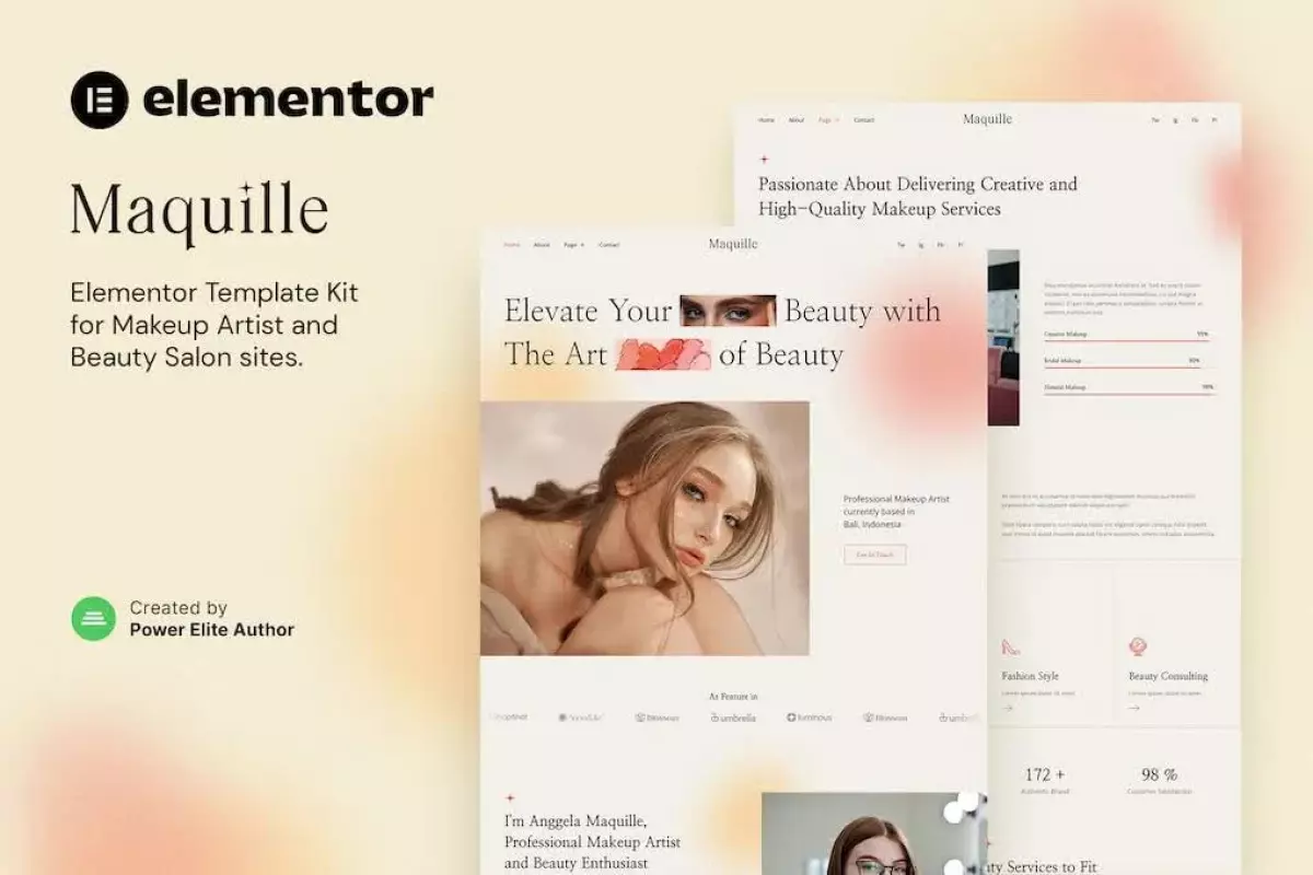 Maquille – Makeup Artist &amp; Hair Stylist Elementor Template