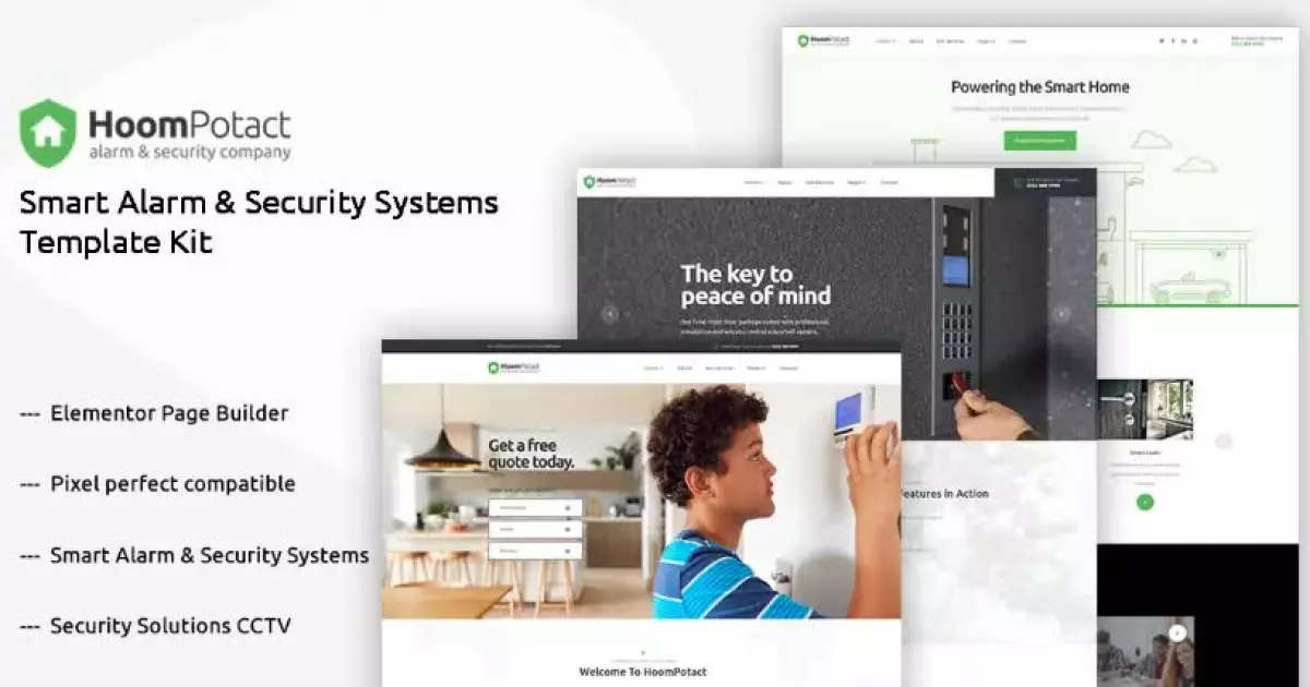 HoomPotact - Smart Alarm & Security Systems Template