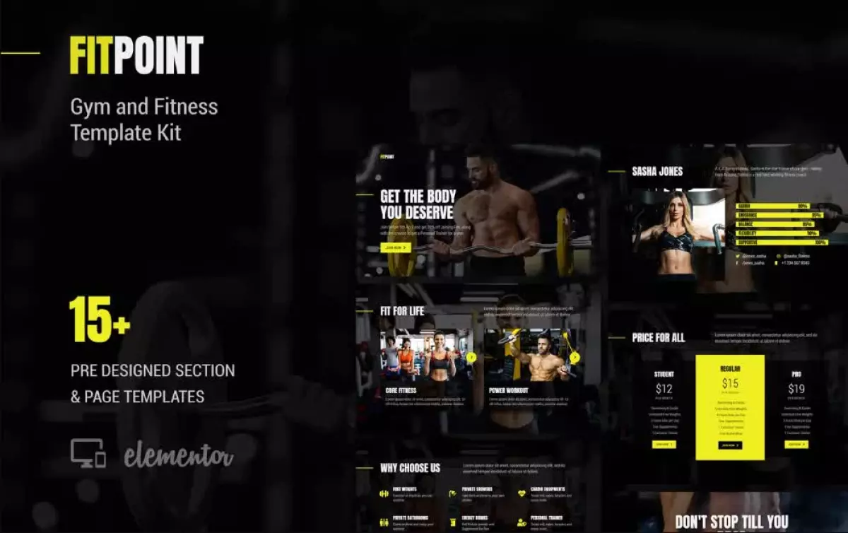 Fit Point - Gym & Fitness Elementor Template