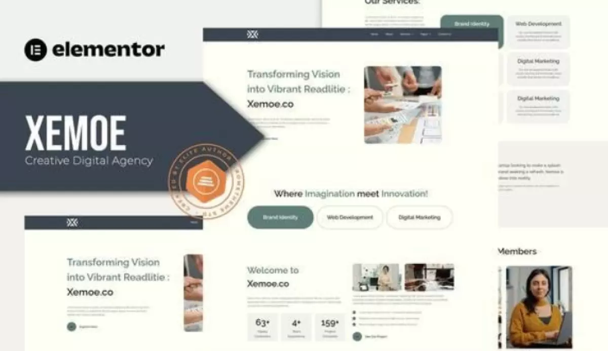 Xemoe - Digital Creative Agency Elementor Template Kit