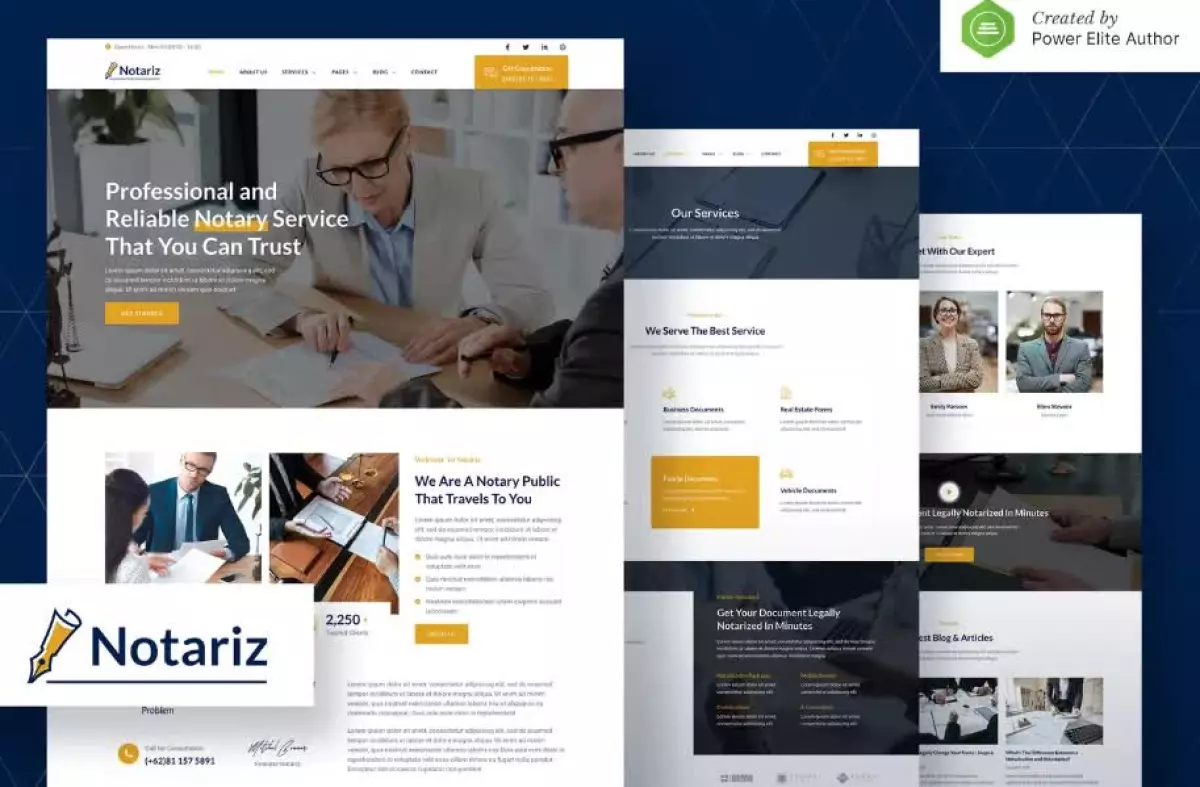 Notariz – Notary Public & Legal Services Elementor Template