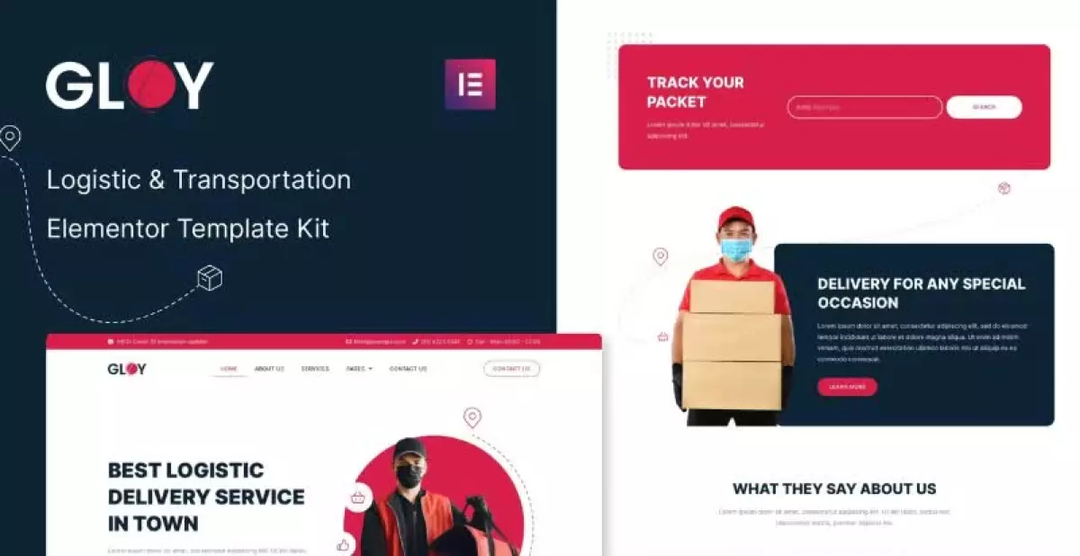 Gloy - Logistic & Transportation Delivery Elementor Template