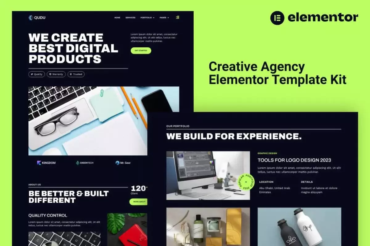 Qudu - Creative Agency Elementor Pro Template