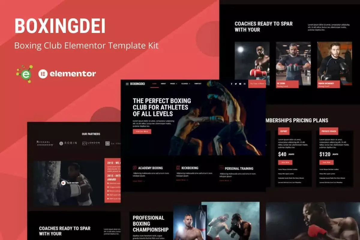 Boxingdei - Boxing Club Elementor Pro Template