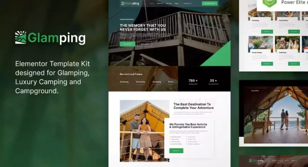 Glamping – Luxury Camping & Campground Elementor Template