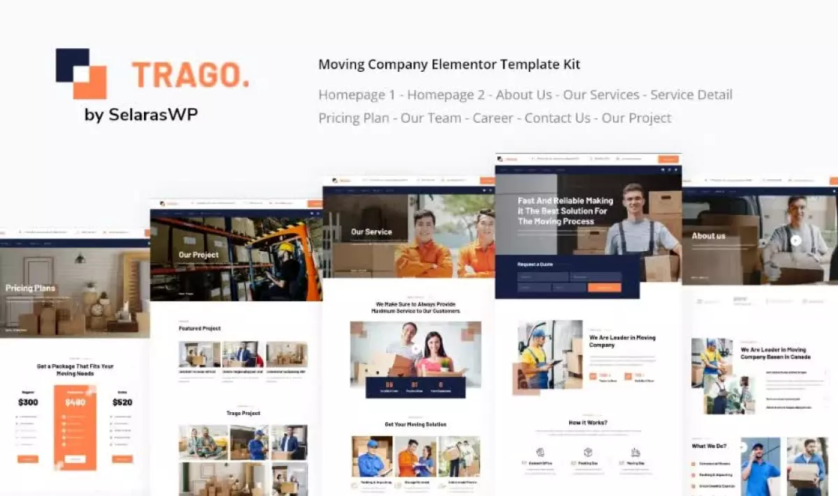 Trago - Movers & Packers Service Elementor Template