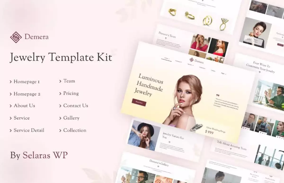 Demera - Jewelry Manufacturer & Store Elementor Template