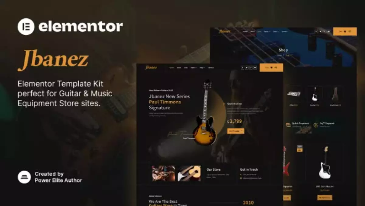 Jbanez – Guitar & Music Equipment Store Elementor Template