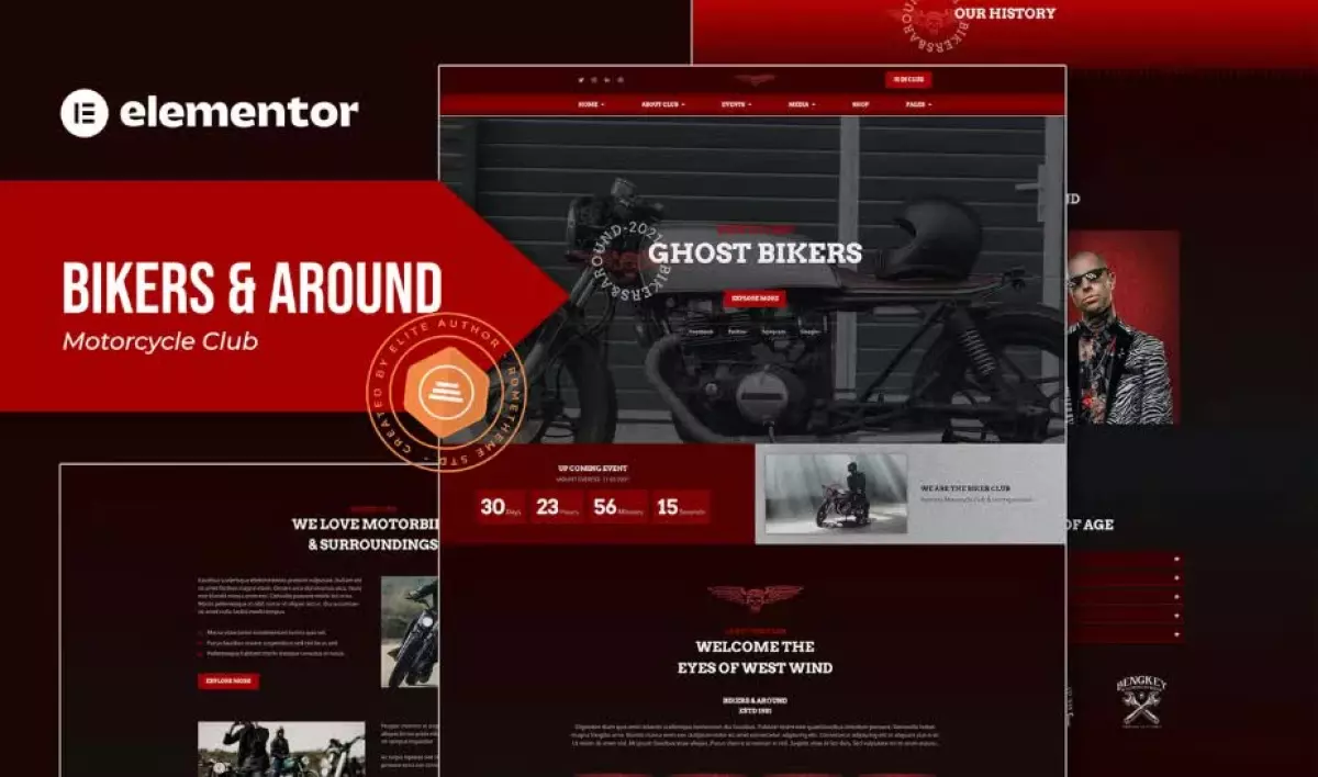 Bikers & Around - Motorcycle Club Elementor Template