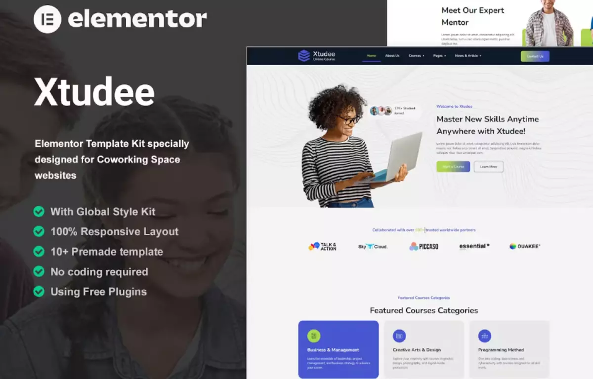 Xtudee - Online Course Elementor Template Kit