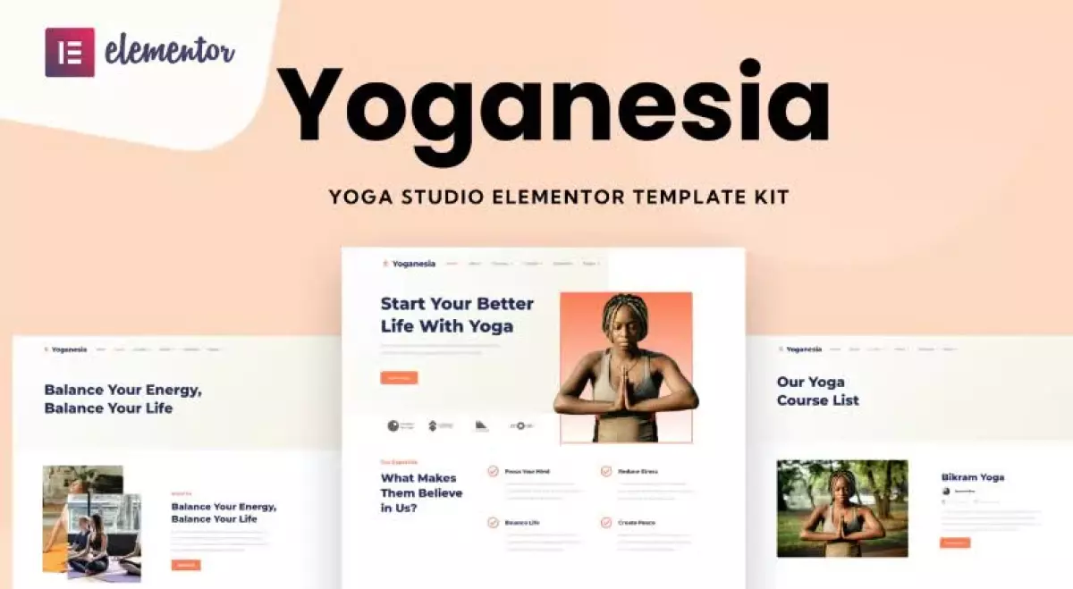 Yoganesia - Yoga Training Elementor Template