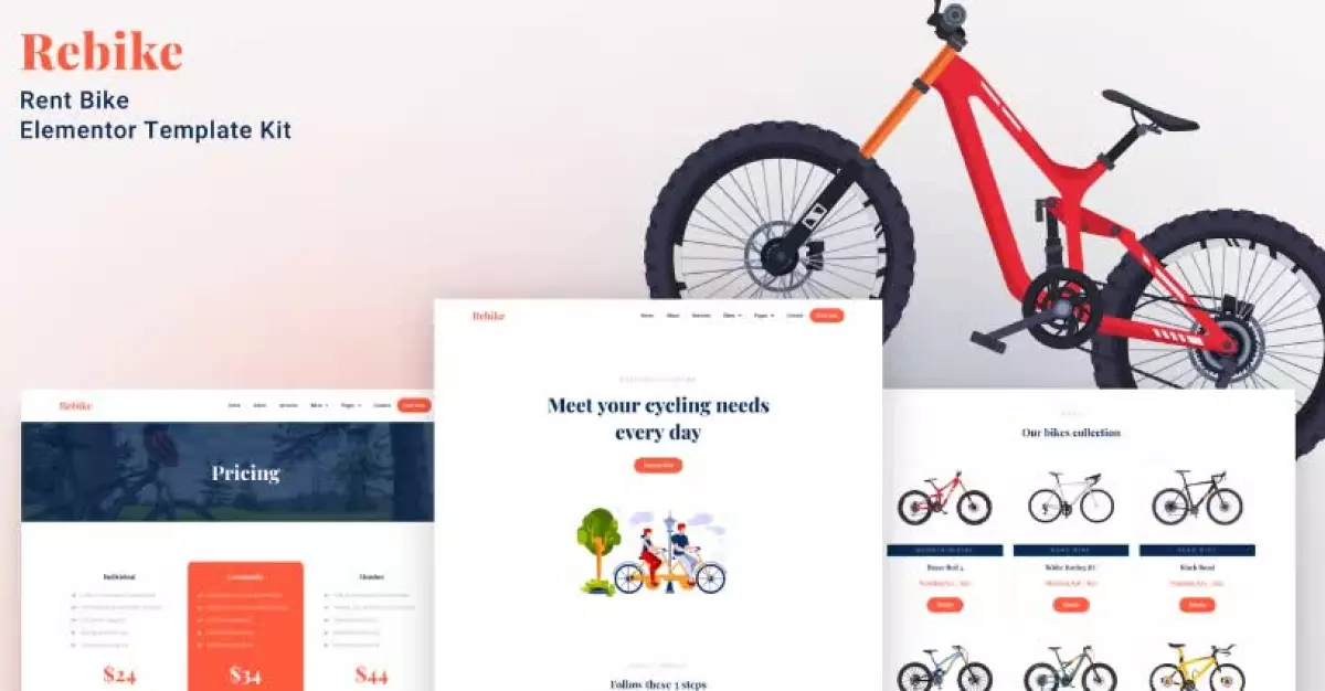 Rebike - Rent Bike Elementor Template