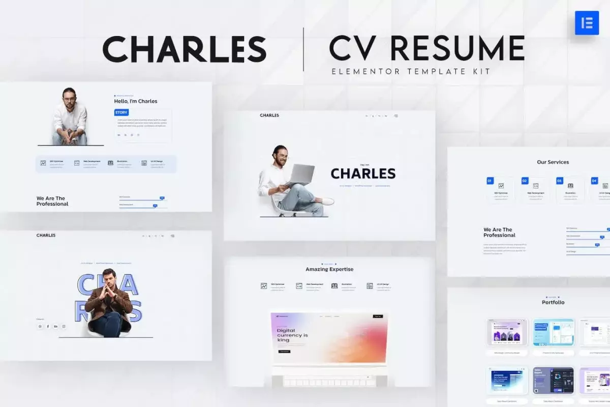 Charles - CV Resume Elementor Template