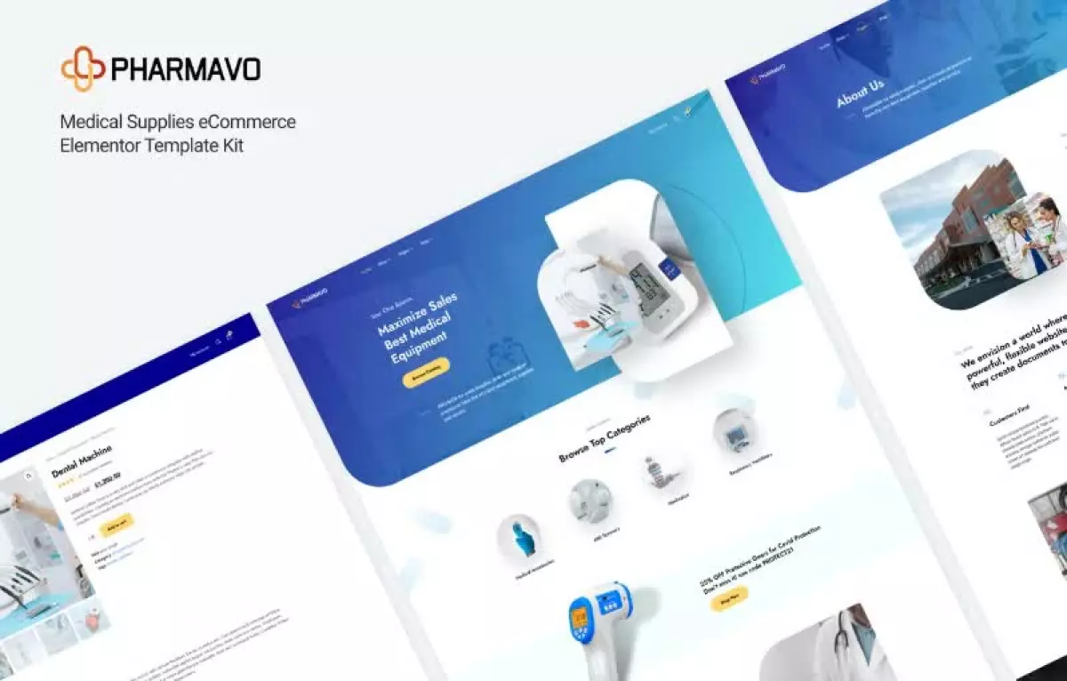 Pharmavo | Medical Supplies eCommerce Elementor Template