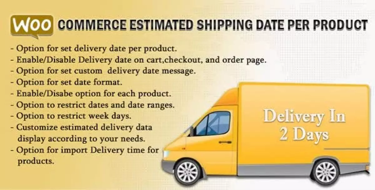 WooCommerce Estimated Delivery Or Shipping Date Per Product