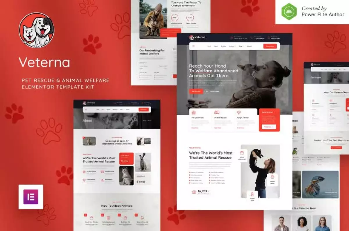 Veterna – Pet Rescue & Animal Welfare Elementor Template