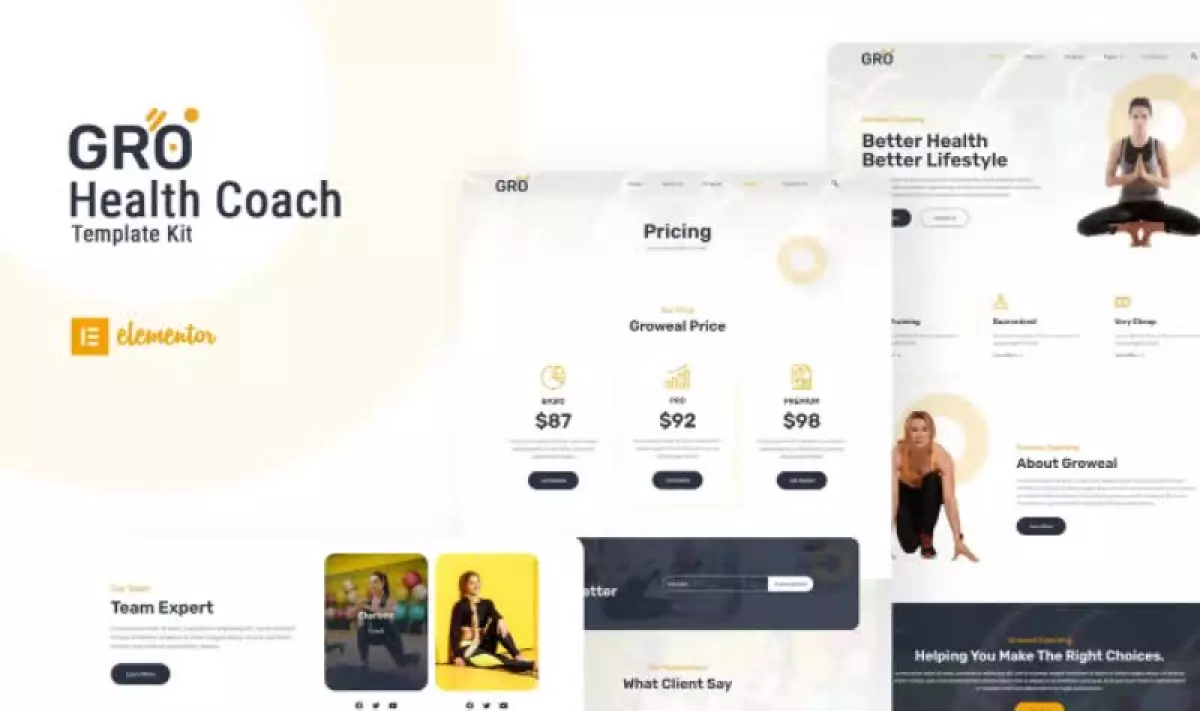 Groweal - Health Coaching Elementor Template