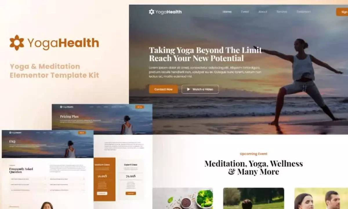 YogaHealth - Yoga & Meditation Elementor Template