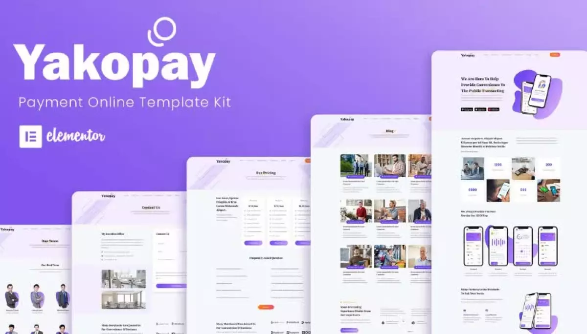 Yakopay - Online Payment App Elementor Template Kit